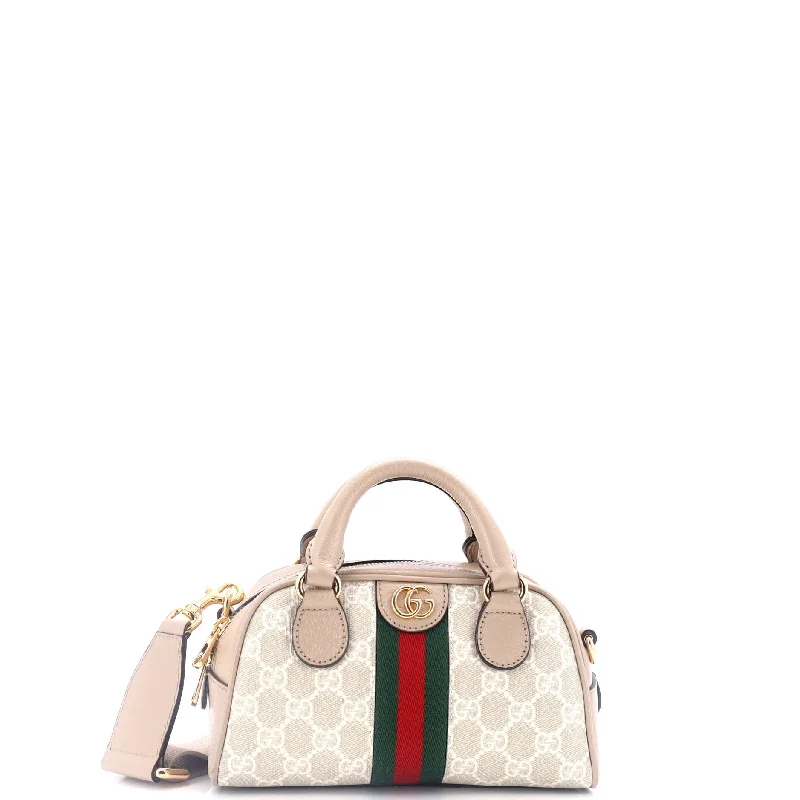 Stylish And Affordable Bags For Every Occasion Ophidia Convertible Boston Top Handle Bag GG Coated Canvas Mini