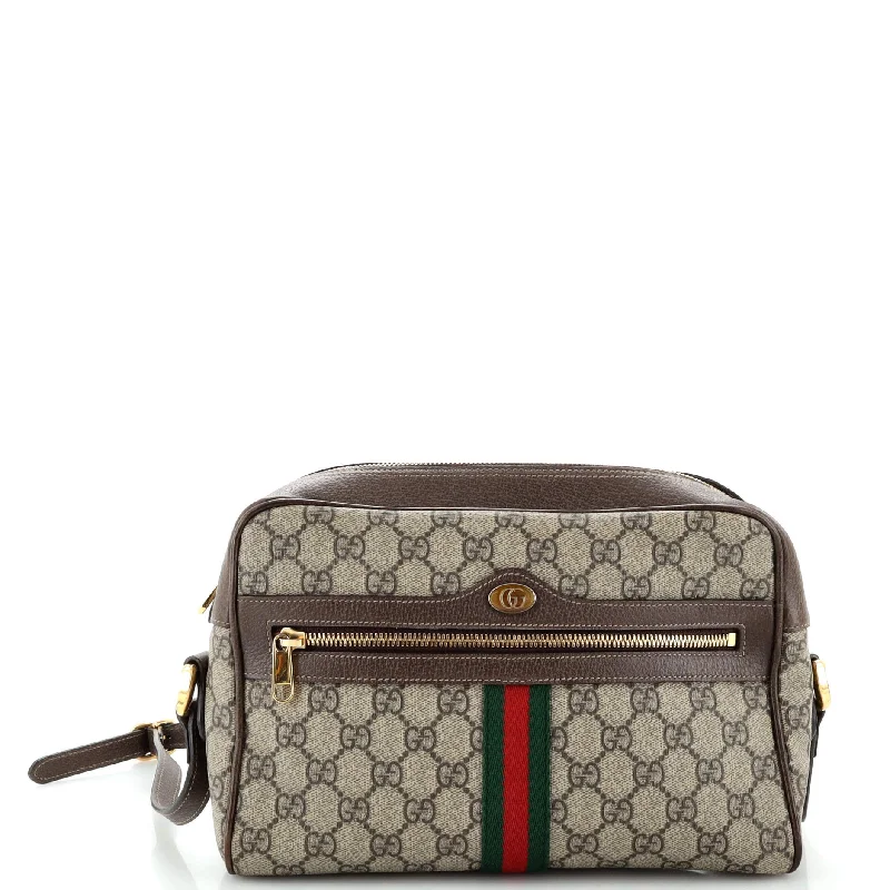 Rustic Bags For Outdoor And Nature-Inspired Looks Ophidia Shoulder Bag GG Coated Canvas Small