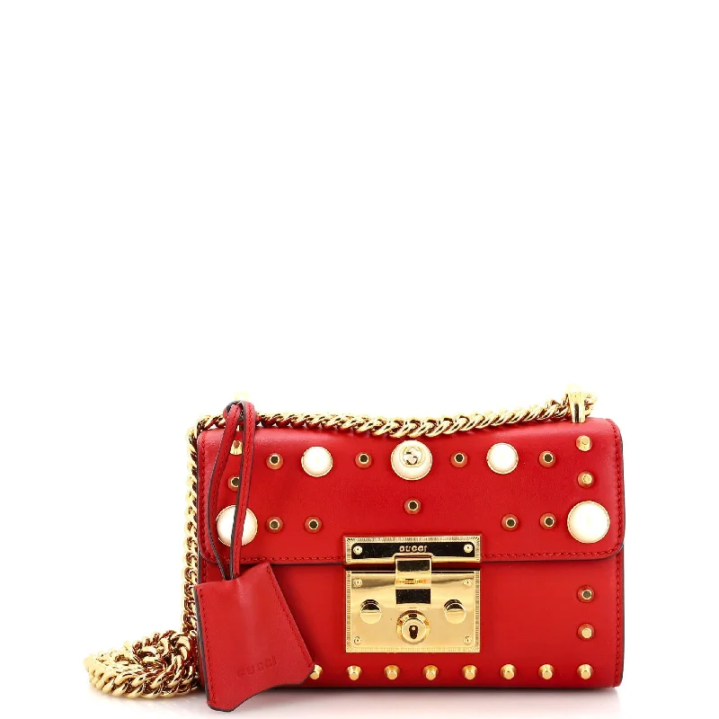 Luxury Bags With Premium Materials And Craftsmanship Pearly Padlock Shoulder Bag Studded Leather Small