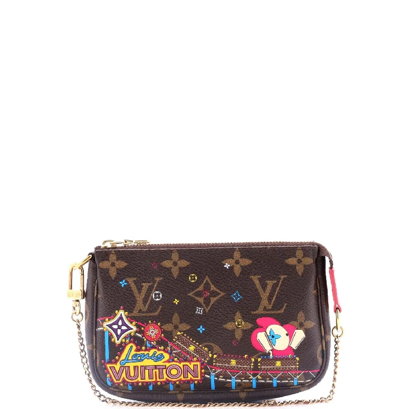 Flash Sale On Premium Bags Pochette Accessoires Limited Edition Vivienne Xmas Monogram Canvas Mini