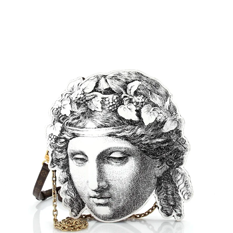 Luxury Bags On Sale Pochette Tete Limited Edition Fornasetti Architettura Print Leather and Monogram Canvas