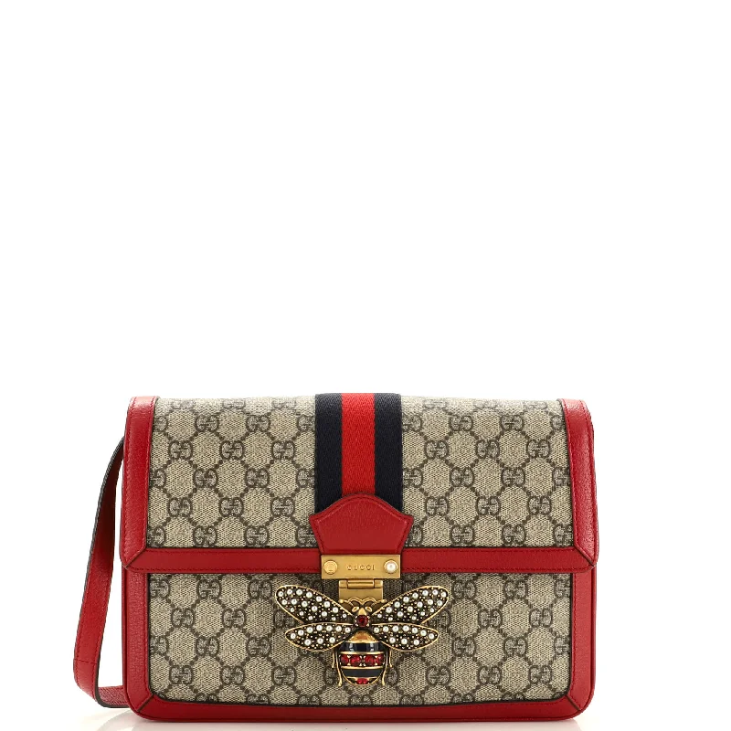 Lightweight And Functional Bags For Travel And Work Queen Margaret Shoulder Bag GG Coated Canvas Medium