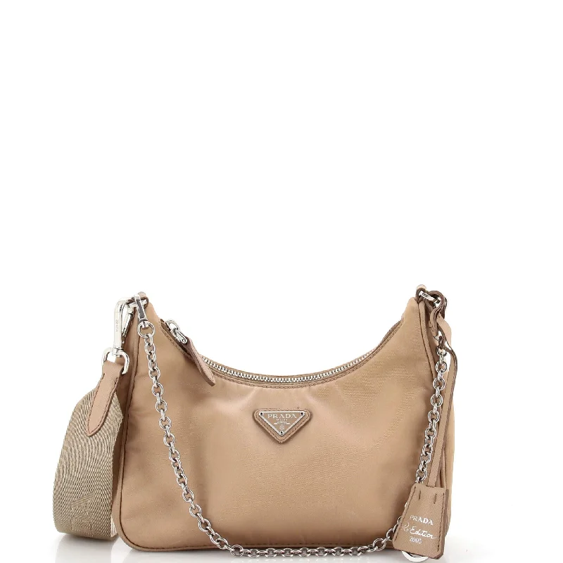 Trendy And Discounted Designer Handbags Re-Edition 2005 Shoulder Bag Tessuto Small