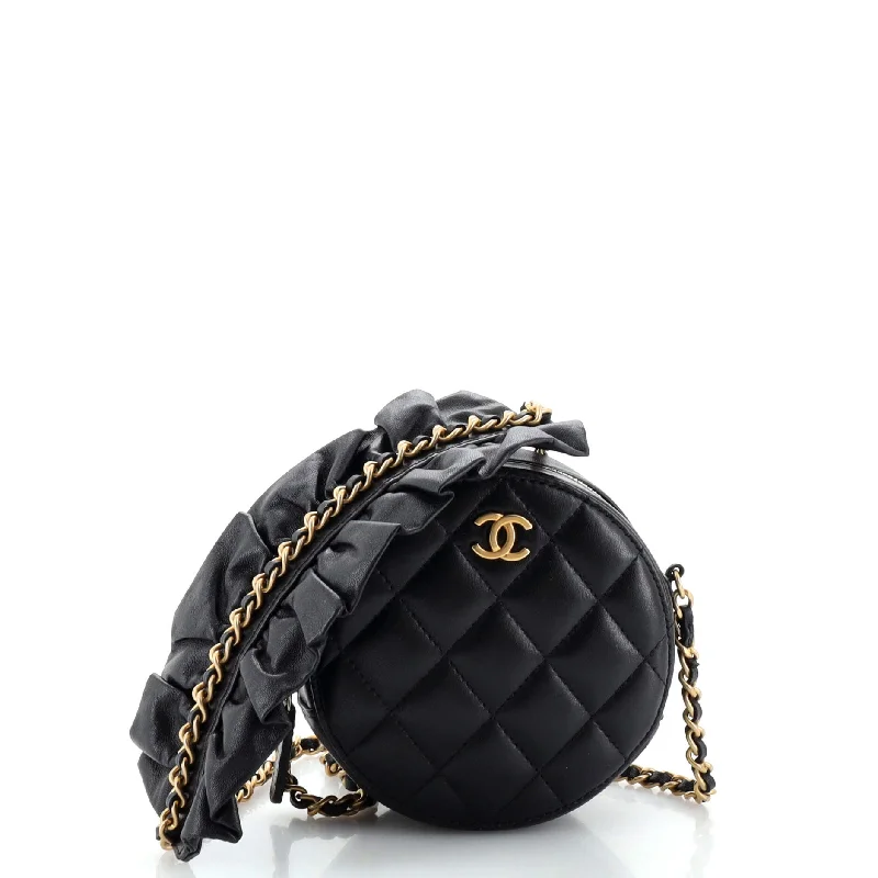 Inspired Bags For High-End Fashion Romance Round Clutch with Chain Quilted Lambskin