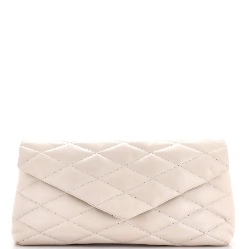 Chic Bags For Office Professionals And Urban Dwellers Sade Puffer Envelope Clutch Quilted Leather Large