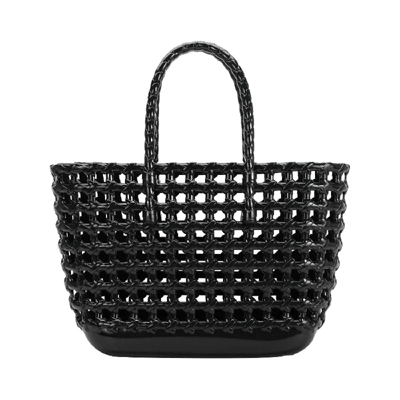 Designer-Inspired Bags At Budget-Friendly Prices Savannah Jelly Basket Tote Bag In Black