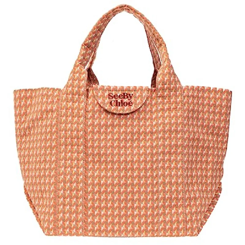 Affordable Bags See by Chloe Women's Happy Orange ?LAETIZIA? SHOPPER BAG Tote Large