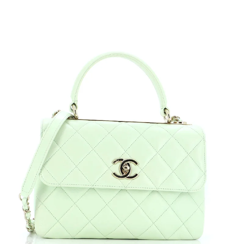 Designer-Inspired Bags At Budget-Friendly Prices Trendy CC Top Handle Bag Quilted Lambskin Small