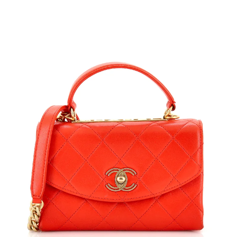 Luxury Bags Trendy Spirit Top Handle Bag Quilted Lambskin Small
