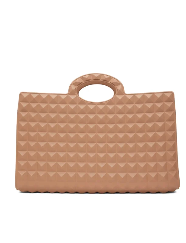 Designer Bags For Luxury Collectors Valentino Garavani Le Troisieme Studded Pattern Rubber Tote Bag