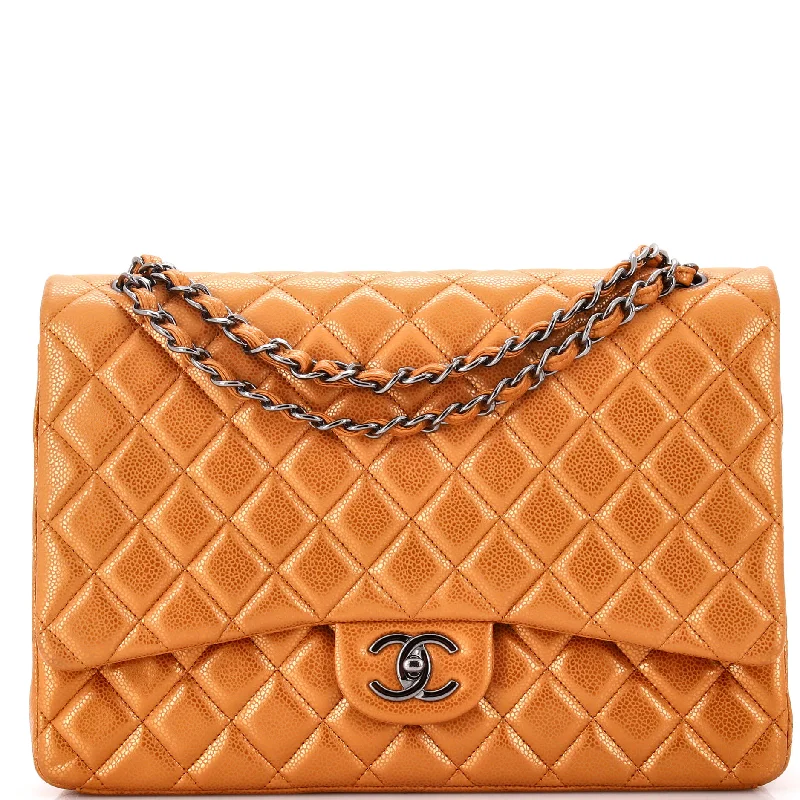 Designer Bags For Luxury Collectors With Offers Vintage Classic Double Flap Bag Quilted Caviar Maxi