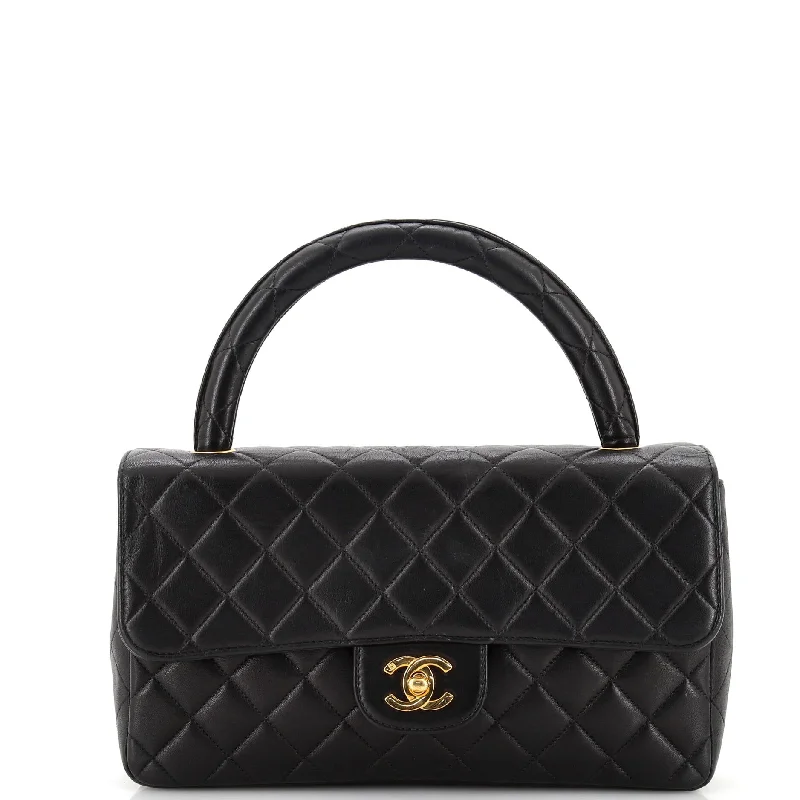 Spacious And Discounted Bags Vintage Twin Top Handle Flap Bag Quilted Lambskin Medium