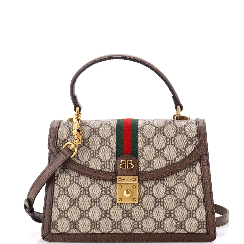 Spacious Bags With Holiday Promotions x Gucci The Hacker Project Top Handle Bag BB Coated Canvas Small