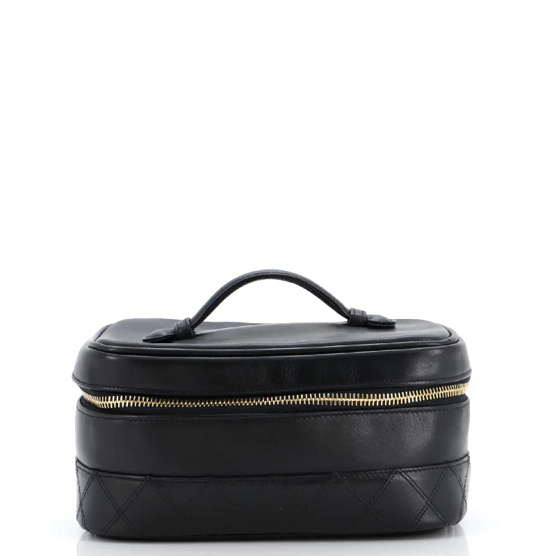 Bags For Urban And Trendy Looks Zip Around Top Handle Jewelry Case Quilted Lambskin Small