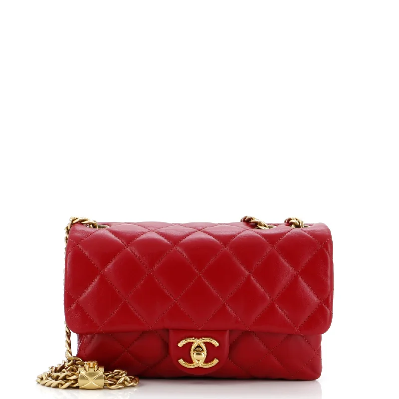 Party Bags For New Year's Eve And Special Occasions All Slide Long Flap Bag Quilted Lambskin Small