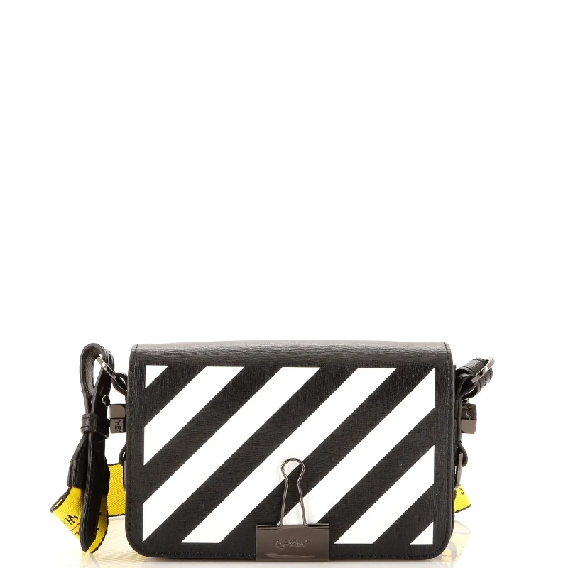 Black Friday Deals On Stylish Handbags Binder Clip Flap Bag Striped Leather Mini