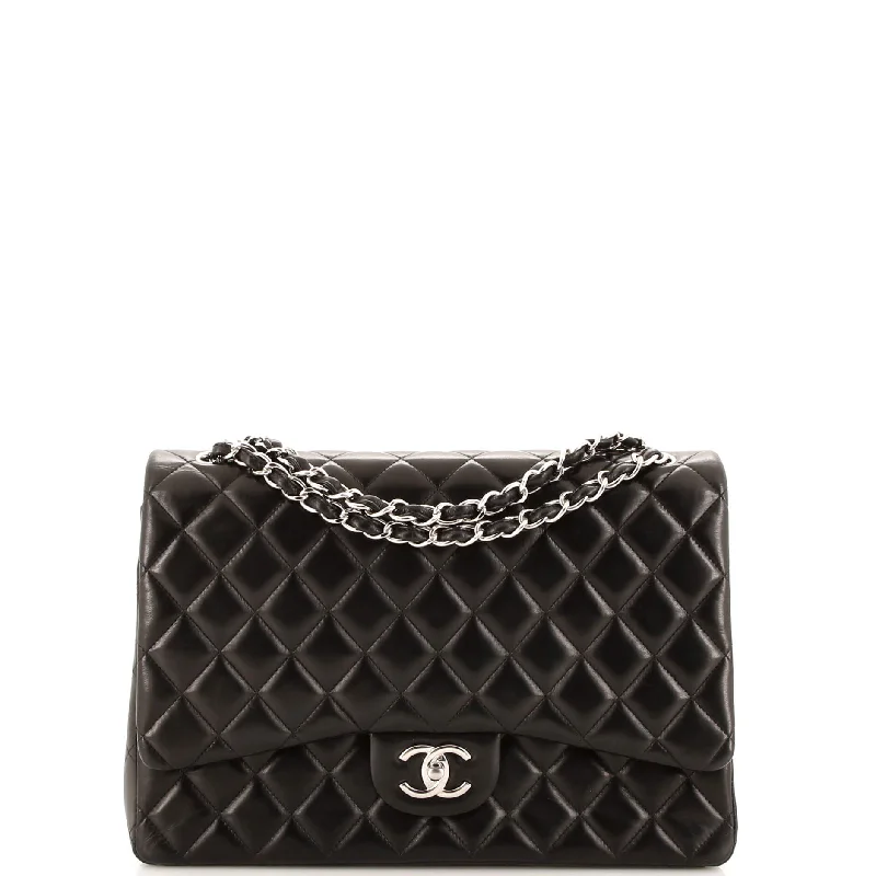 Lightweight And Functional Bags For Travel And Work Classic Double Flap Bag Quilted Lambskin Maxi