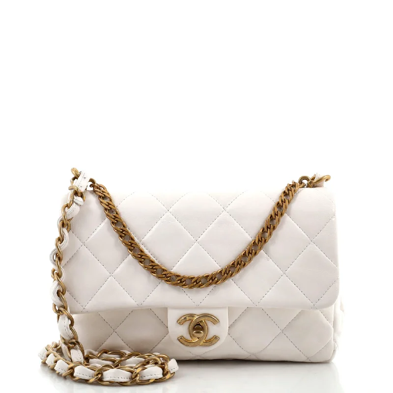 Bags For Personalized Gifts Fancy Jewel Chain Handle Flap Bag Quilted Lambskin Small