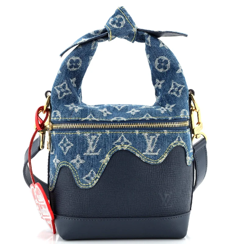 Trendy Bags For Teenage Girls Japanese Cruiser Handbag Monogram Denim and Taurillon Leather