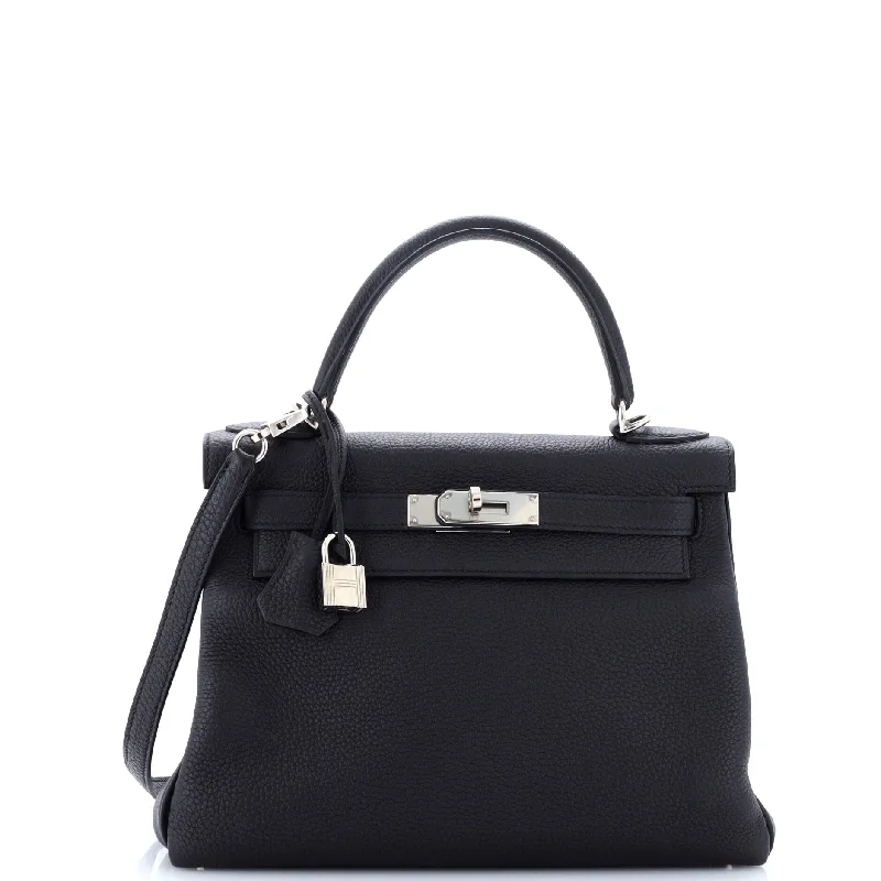 Black Friday Deals On Stylish Handbags Kelly Handbag Noir Togo with Palladium Hardware 28