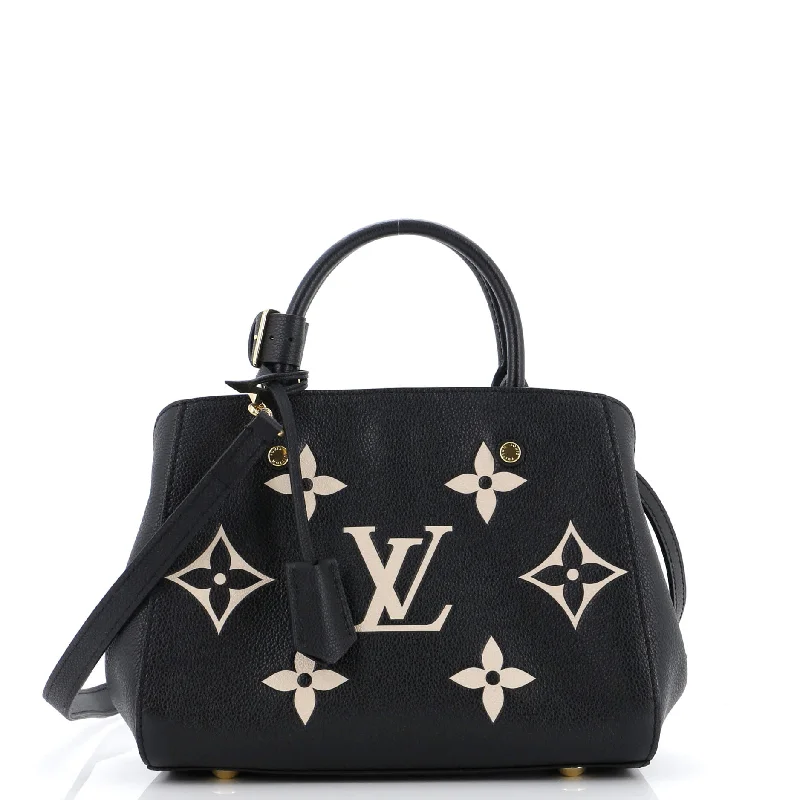 Luxury Bags With Premium Materials And Craftsmanship Montaigne Handbag Bicolor Monogram Empreinte Giant BB