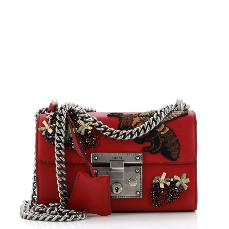 Tsa-Approved Bags For Hassle-Free Airport Security Padlock Shoulder Bag Embellished Leather Small
