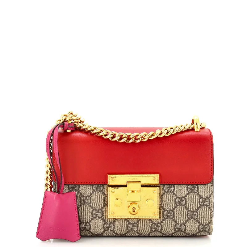 Sporty Bags For Active And Athletic Lifestyles Padlock Shoulder Bag GG Coated Canvas and Leather Small