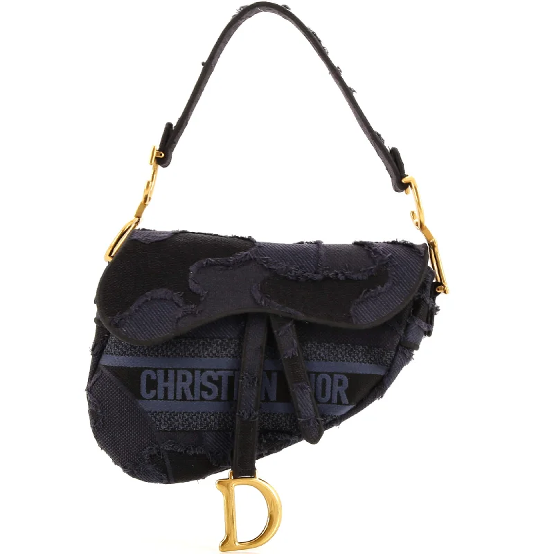 Luxury Bags For Professionals With Discounts Saddle Handbag Camouflage Embroidered Canvas Medium