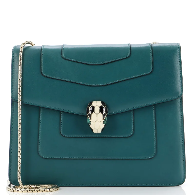 Luxury Bags For Working Professionals Serpenti Forever Square Shoulder Bag Leather Medium