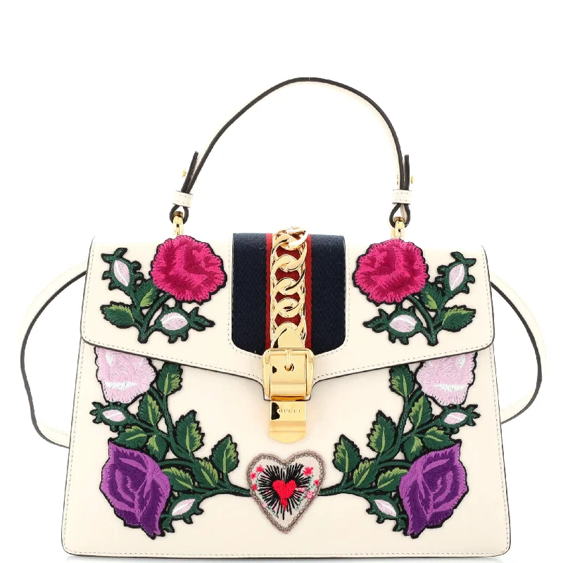 Affordable Bags For Budget Shoppers Sylvie Top Handle Bag Embroidered Leather Medium