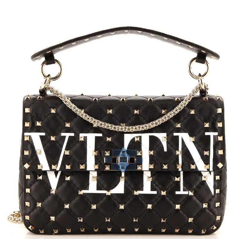 Seasonal Clearance Bags For Summer, Winter, Etc. VLTN Rockstud Spike Flap Bag Quilted Leather Medium